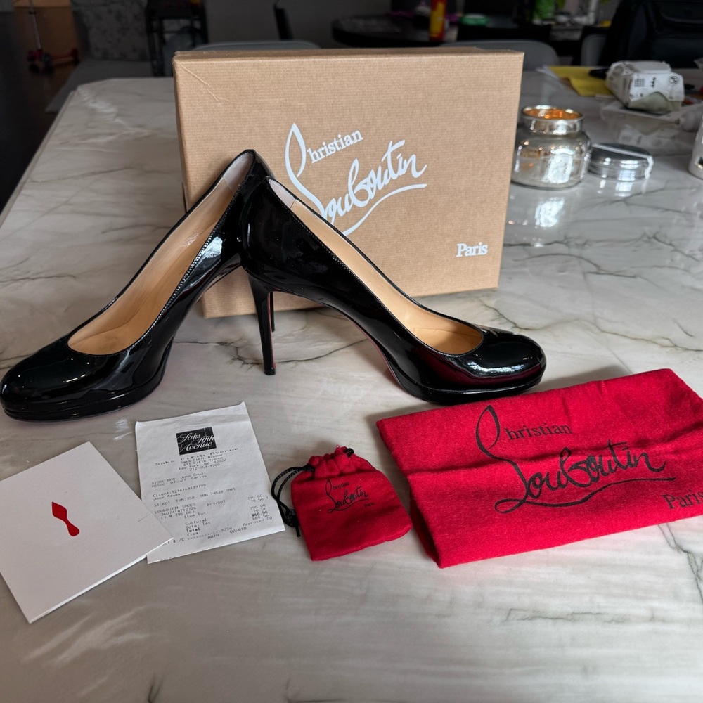 COPY - Christian Louboutin- New Simple Pump 100 Patent Calf- Sz 39.5 (like a 9)